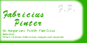 fabricius pinter business card