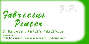 fabricius pinter business card